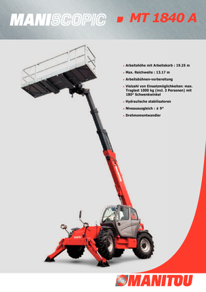 Telescoopladers Manitou MT 1840 A