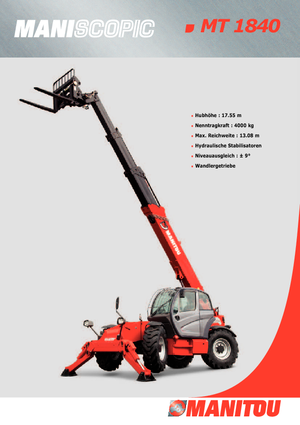 Telescoopladers Manitou MT 1840 Comfort