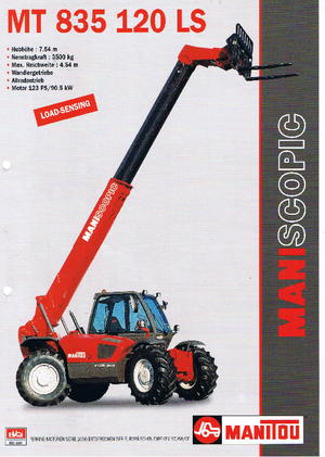 Telescoopladers Manitou MT 835 T 120 LS