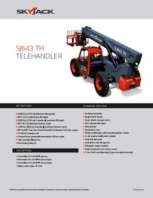Telescoopladers Skyjack SJ643 TH