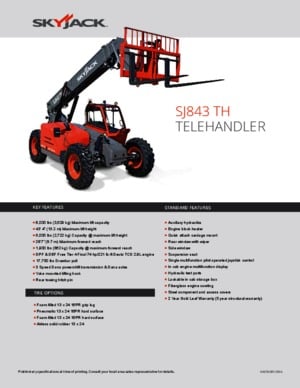 Telescoopladers Skyjack SJ843 TH