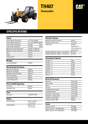 Telescoopladers Caterpillar TH407