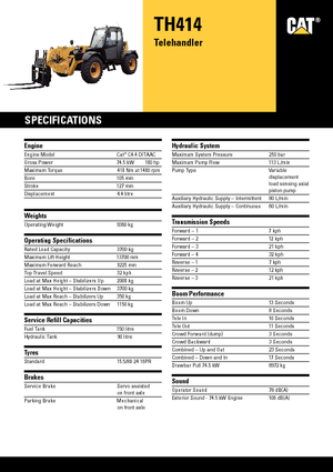 Telescoopladers Caterpillar TH414