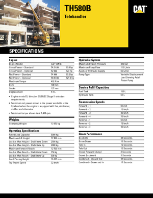 Telescoopladers Caterpillar TH 580 B