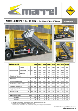 Roll-off kiepwagens Marrel AL 16 DIN 58 S-B
