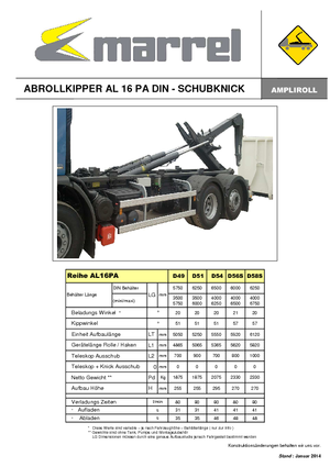 Roll-off kiepwagens Marrel AL 16 PA DIN 49 B