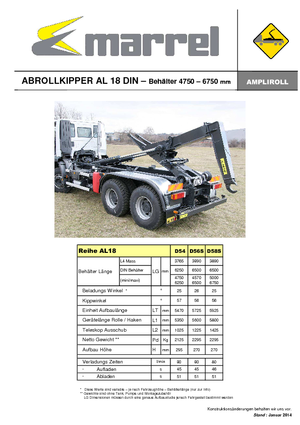 Roll-off kiepwagens Marrel AL 18 DIN 54 B