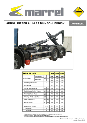 Roll-off kiepwagens Marrel AL 18 PA DIN 56 S-B