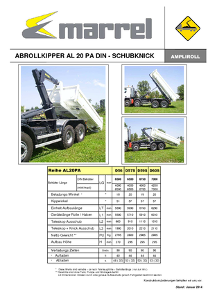 Roll-off kiepwagens Marrel AL 20 PA DIN 60 S-B