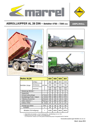 Roll-off kiepwagens Marrel AL 26 DIN 58 B