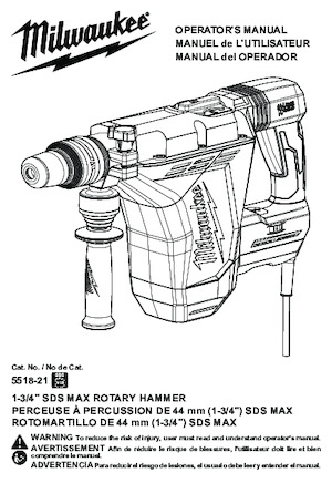 Roterende Hamers Milwaukee 5518-21