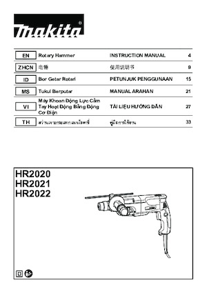 Roterende Hamers Makita HR2020