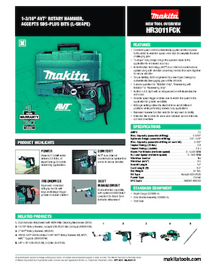 Roterende Hamers Makita HR3011FCK