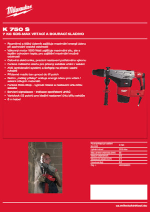 Roterende Hamers Milwaukee K 750 S