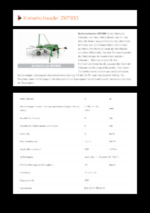Rotatieharken Pronar ZKP 300 