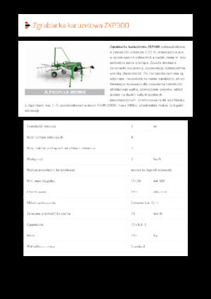 Rotatieharken Pronar ZKP 300 