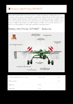 Rotatieharken Pronar ZKP 460T