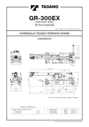 Ruwterrein-kranen Tadano GR-300EX-3