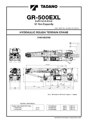 Ruwterrein-kranen Tadano GR-500EXL