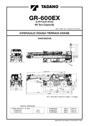 Ruwterrein-kranen Tadano GR-600EX-3