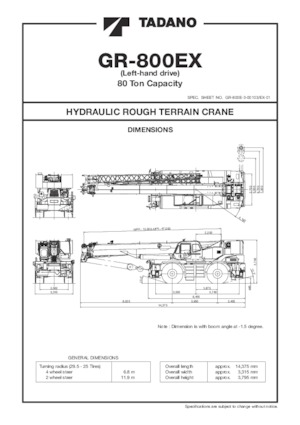 Ruwterrein-kranen Tadano GR-800EX-3