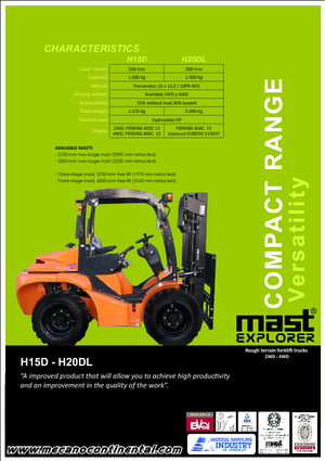 Ruwterrein-heftrucks Mast Explorer H 20 DL