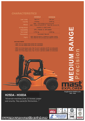 Ruwterrein-heftrucks Mast Explorer H 25 DA