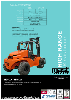 Ruwterrein-heftrucks Mast Explorer H 35 DA