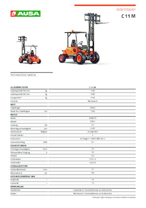 Ruwterrein-heftrucks Ausa C 11 M