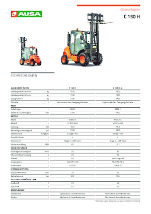 Ruwterrein-heftrucks Ausa C 150 H