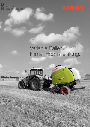 Ronde-balenpersen Claas Variant 365 RC Pro