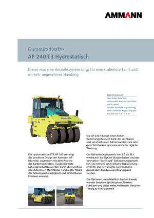 Walsen met rubberwielen Ammann AP 240 H-T3