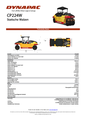Walsen met rubberwielen Dynapac CP 224 W