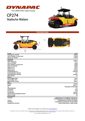 Walsen met rubberwielen Dynapac CP 274