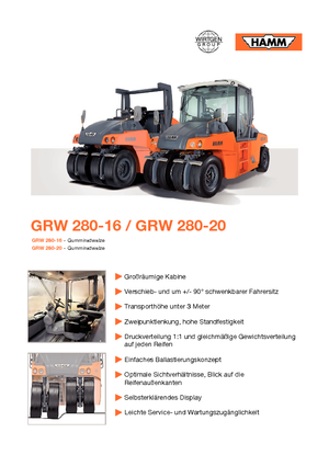 Walsen met rubberwielen Hamm GRW 280-16
