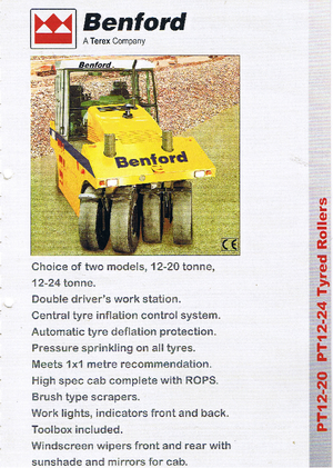 Walsen met rubberwielen Benford PT 12/20