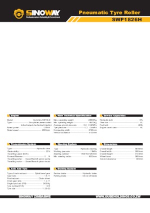 Walsen met rubberwielen Sinoway SWP1826H 