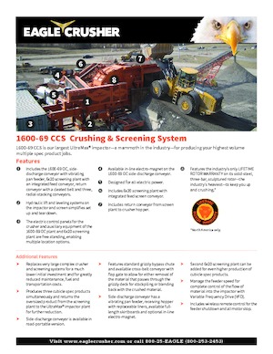 Puinrecyclinginstallaties Eagle Crusher 1600-69 CCS