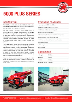 Puinrecyclinginstallaties Red Rhino 5000 plus