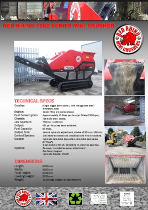 Puinrecyclinginstallaties Red Rhino 7000 series
