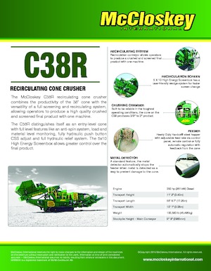 Puinrecyclinginstallaties McCloskey C38R