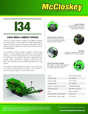 Puinrecyclinginstallaties McCloskey I34R