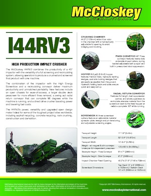 Puinrecyclinginstallaties McCloskey I44Rv3
