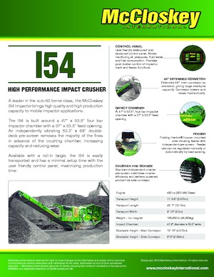 Puinrecyclinginstallaties McCloskey I54