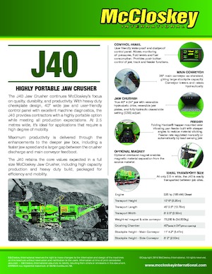 Puinrecyclinginstallaties McCloskey J40