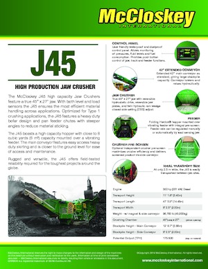 Puinrecyclinginstallaties McCloskey J45