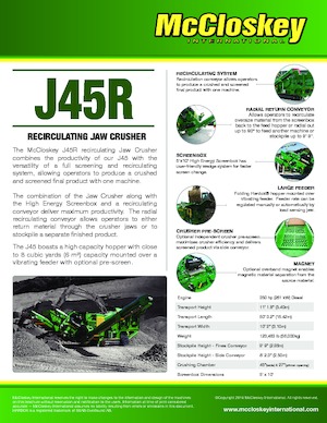 Puinrecyclinginstallaties McCloskey J45R