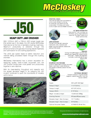 Puinrecyclinginstallaties McCloskey J50