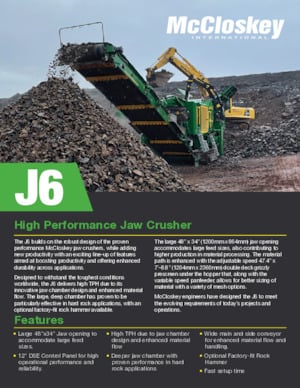 Puinrecyclinginstallaties McCloskey J6