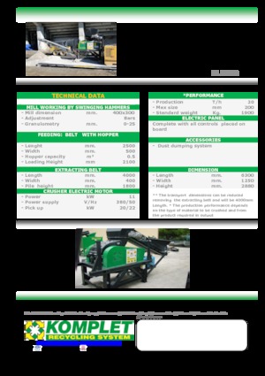 Puinrecyclinginstallaties Komplet M 5000 